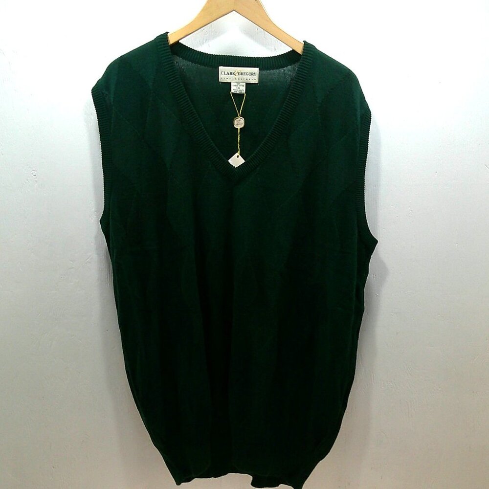 Clark & Gregory Vintage Green Golf Sweater Vest XXL Old Money Preppy NWT SZ  XXL